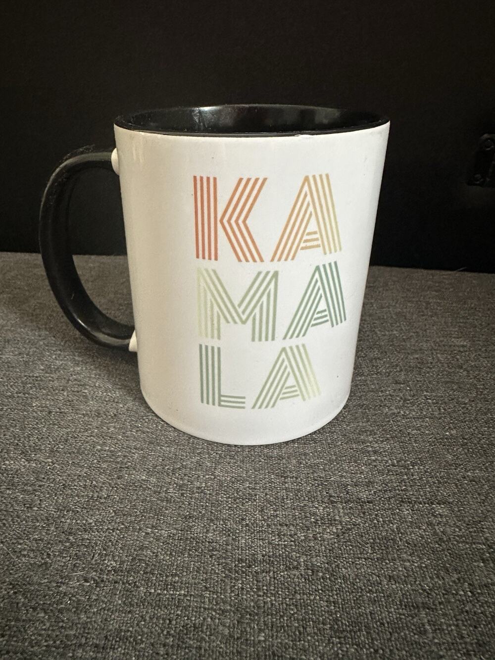 Kamala Harris Mug Retro Rainbow KAMALA Coffee Cup Black Handle Political